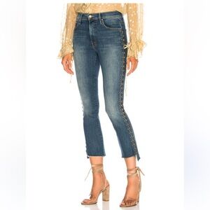 MOTHER Insider Crop Step Fray Jeans with Studs | 29
